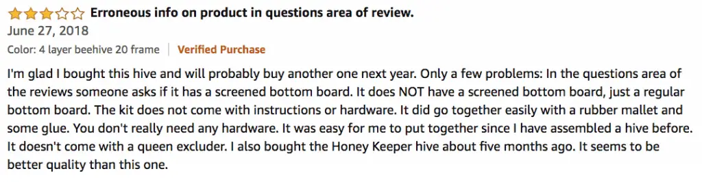 Happybuy Langstroth Bee Box 4 Layer Review Testimonial